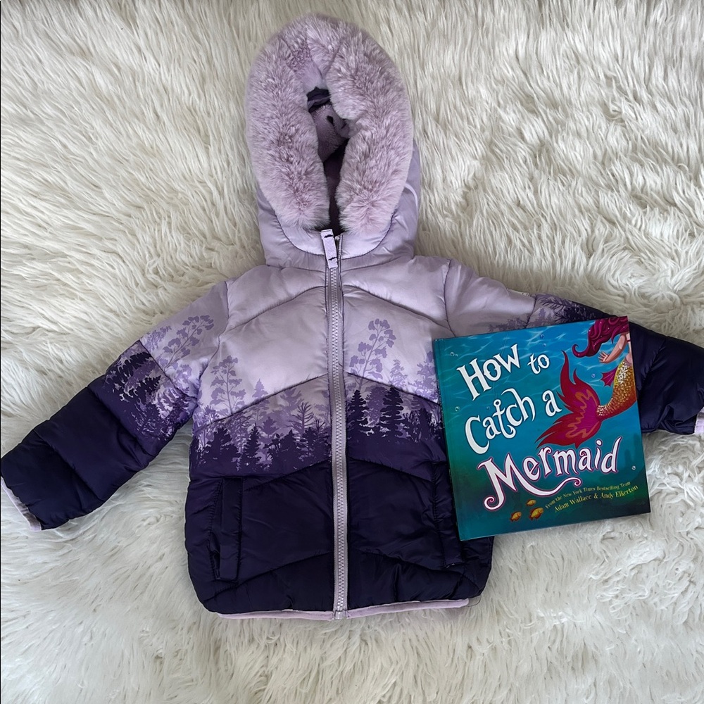 Purple Toddler Snozu Hooded Puffer Coat